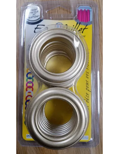 oeillets pour rideaux à clipser lot de 8 coloris or/doré 701 Ø 41mm