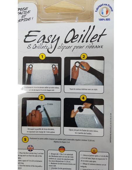 Œillets à clipser, 40mm, nacré