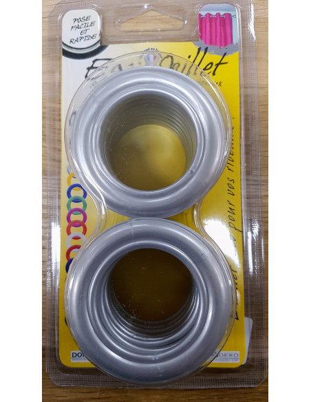 Œillets à clipser, 40mm, satin argent