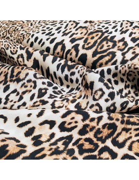 Tissu, Viscose Imprimée Léopard, Multicolore, Laize 145 cm, 100% Viscose 152g/ml