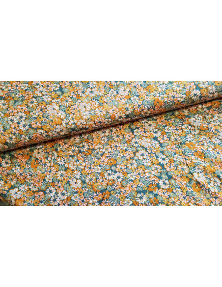 Viscose Lurex fleurs vintage