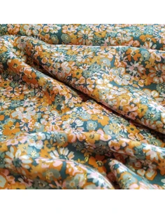 Tissu, Viscose Lurex Fleuri Vintage, Multicolore, Laize 140 cm, 90% Viscose 10% Lurex 154g/ml 2