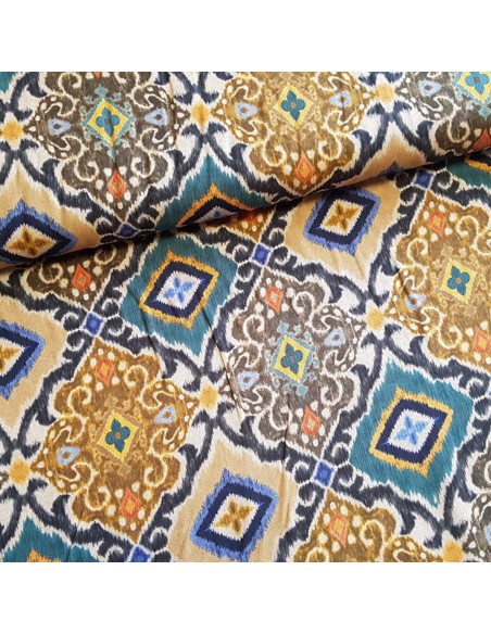 Tissu, Viscose Imprimée Shalimar, Multicolore, Laize 145 cm, 100% Viscose 152g/m²