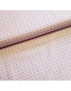 Tissu, Popeline de Coton Flocons, Rose, Laize 148 cm, 100% Coton 192.4g/ml