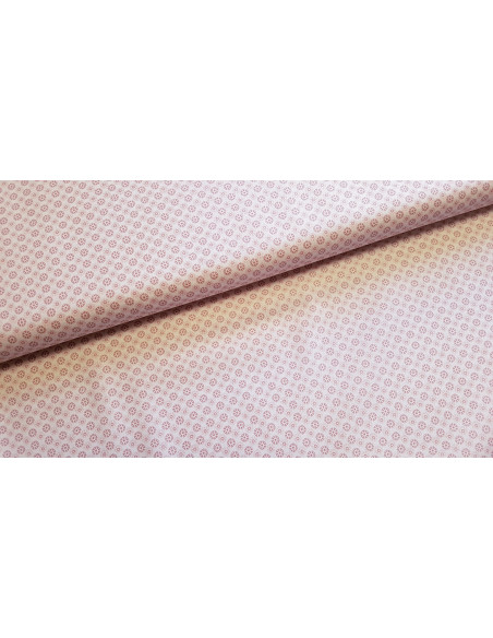 Popeline de coton, flocons, rose