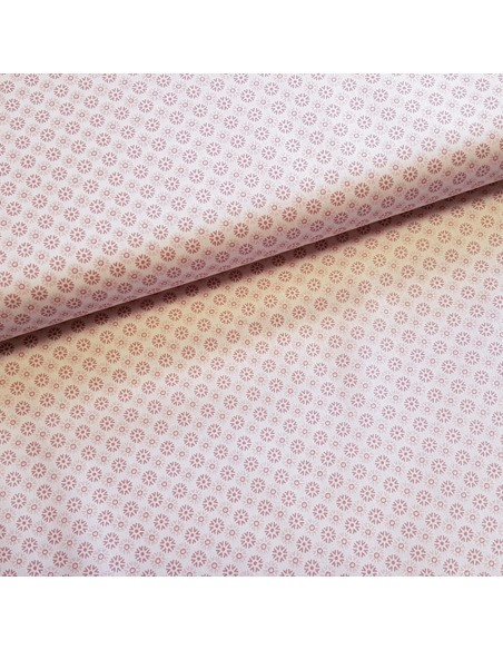 Tissu, Popeline de Coton Flocons, Rose, Laize 148 cm, 100% Coton 192.4g/ml
