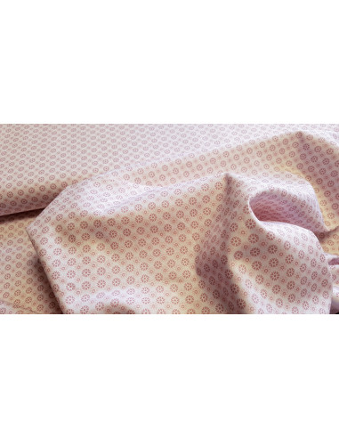 Popeline de coton, flocons, rose