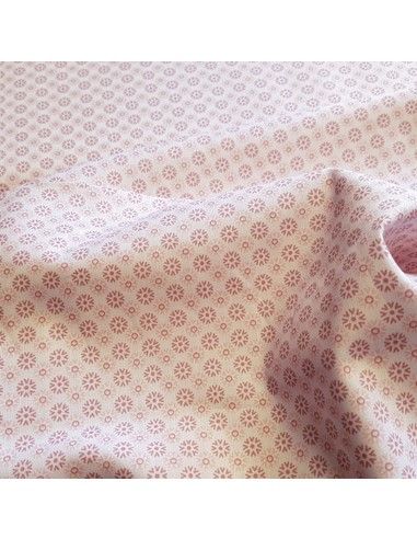 Tissu, Popeline de Coton Flocons, Rose, Laize 148 cm, 100% Coton 192.4g/ml