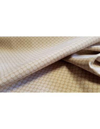Popeline de coton, flocons, beige