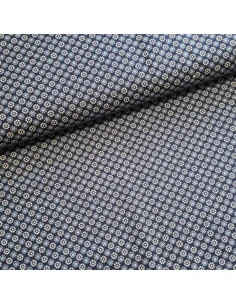 Tissu, Popeline de Coton Flocons, Bleu Ciel, Laize 148 cm, 100% Coton 130g/m²