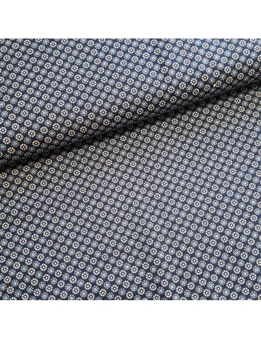 Tissu, Popeline de Coton Flocons, Bleu Ciel, Laize 148 cm, 100% Coton 130g/m²