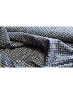 Popeline de coton, flocons, bleu 2