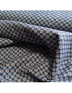 Tissu, Popeline de Coton Flocons, Bleu Ciel, Laize 148 cm, 100% Coton 130g/m² 2