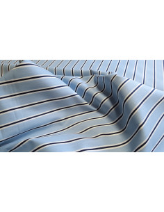 Popeline de coton, rayures, bleu 2