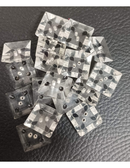 Bouton 2 trous, Ø 12 mm, transparent