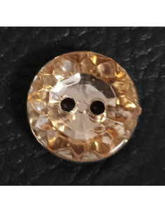 Bouton 2 trous, Ø 15 mm, doré