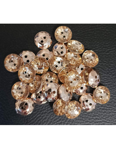 Bouton 2 trous, Ø 12 mm, doré