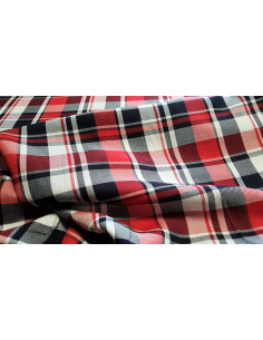 Twill viscose, carreaux rouges 2