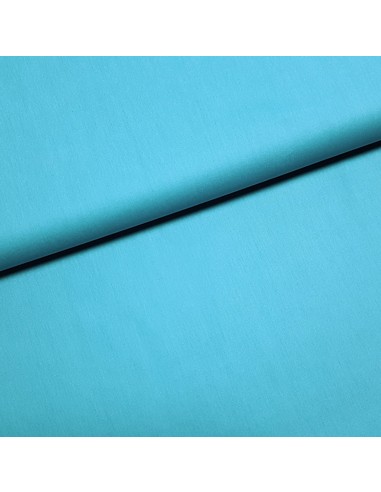 Tissu, Popeline de Coton Unie, Bleu Turquoise, Laize 150 cm, 100% Coton 130g/m²