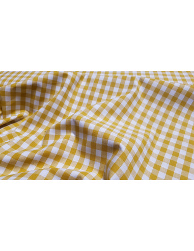 Vichy, carreaux moyens (10mm), jaune moutarde