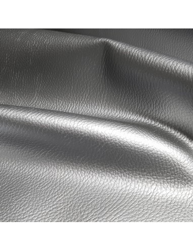 Tissu, Simili Cuir Uni, Argent, Laize 140 cm, Accessoires & Habillement