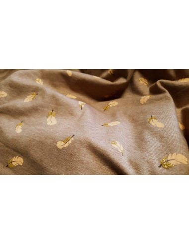 Jersey de coton, plumes et lurex
