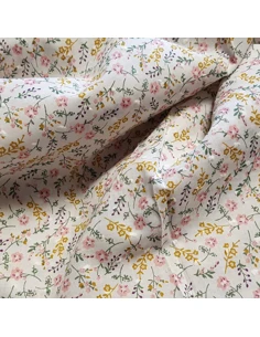 Tissu, Plumetis Imprimé Petites Fleurs, Multicolore, Laize 140 cm, 100% Coton 2