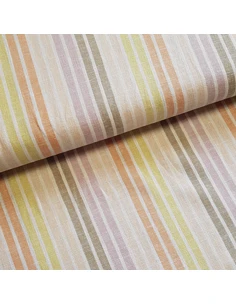 Tissu, Lin Viscose Rayures, Multicouleurs, Laize 145 cm, 55% Lin 45% Viscose 261g/ml