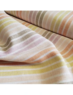 Tissu, Lin Viscose Rayures, Multicouleurs, Laize 145 cm, 55% Lin 45% Viscose 261g/ml 2