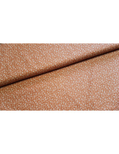 Popeline de coton, fleurs, terracotta