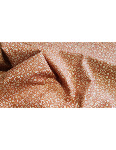 Popeline de coton, fleurs, terracotta 2