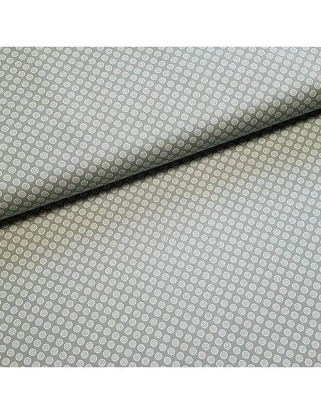 Tissu, Popeline de Coton Ronds, Vert Clair, Laize 148 cm, 100% Coton 130g/m²