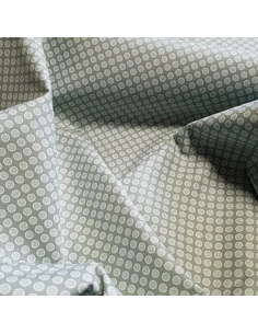 Tissu, Popeline de Coton Ronds, Vert Clair, Laize 148 cm, 100% Coton 130g/m² 2