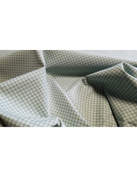 Popeline de coton, ronds, vert clair