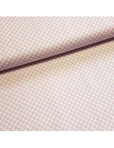 Tissu, Popeline de Coton Ronds, Rose Clair, Laize 148 cm, 100% Coton 130g/m²