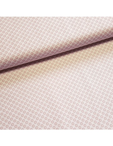 Tissu, Popeline de Coton Ronds, Rose Clair, Laize 148 cm, 100% Coton 130g/m²