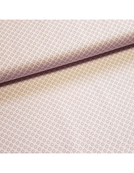 Tissu, Popeline de Coton Ronds, Rose Clair, Laize 148 cm, 100% Coton 130g/m²