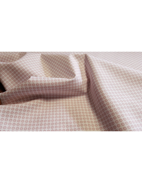 Popeline de coton, ronds, rose clair