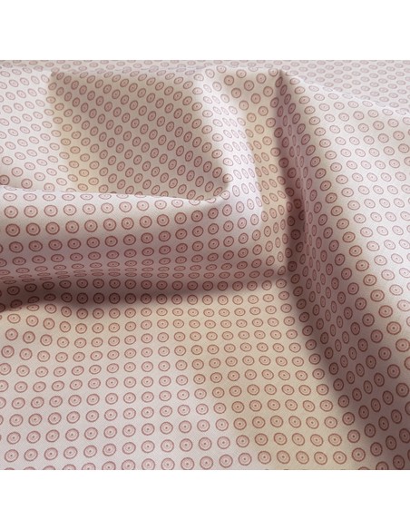 Tissu, Popeline de Coton Ronds, Rose Clair, Laize 148 cm, 100% Coton 130g/m²