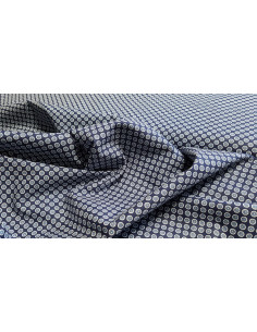 Popeline de coton, ronds, bleu 2