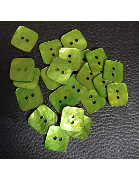 Bouton 2 trous, Ø 16 mm, vert