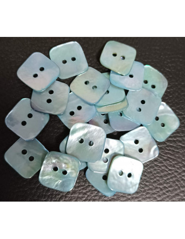 Bouton 2 trous, Ø 16 mm, bleu