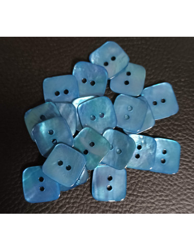 Bouton 2 trous, Ø 16 mm, bleu