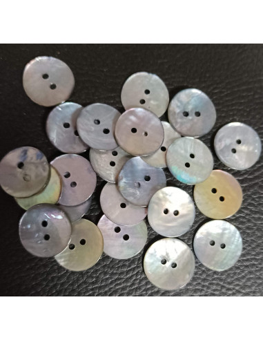 Bouton 2 trous, Ø 16 mm, gris