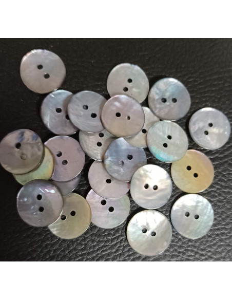 Bouton 2 trous, Ø 16 mm, gris