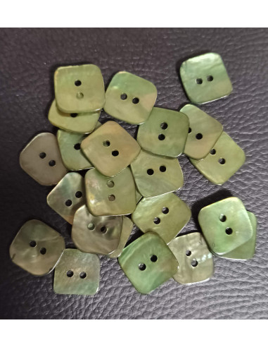 Bouton 2 trous, Ø 16 mm, vert