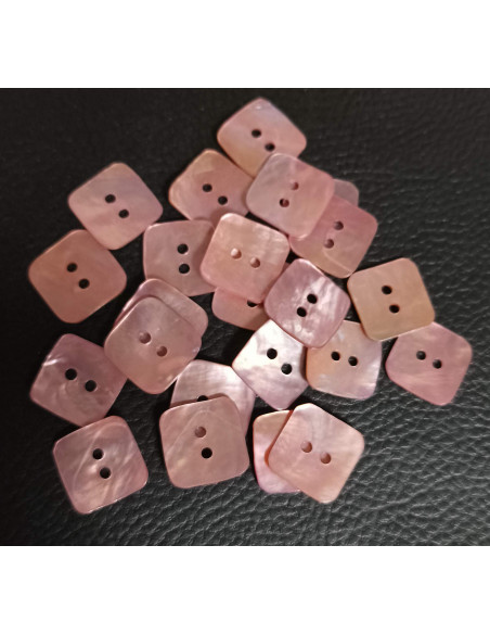 Bouton 2 trous, Ø 16 mm, rose