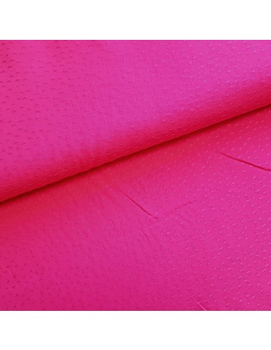 Tissu, Viscose Piquée Unie, Rose Fuchsia, Laize 140 cm, 100% Viscose 170g/m²