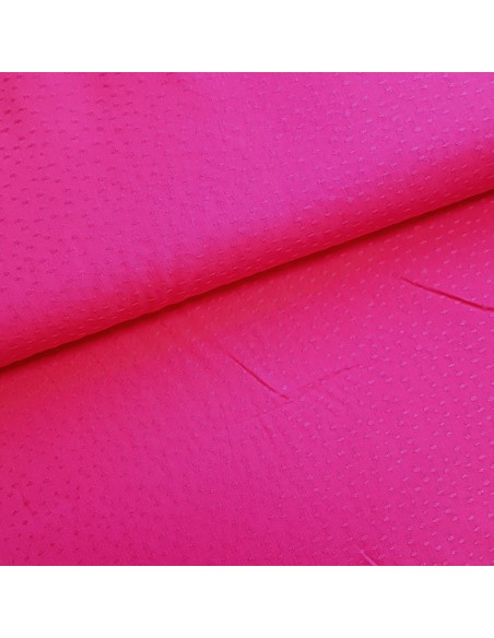 Tissu, Viscose Piquée Unie, Rose Fuchsia, Laize 140 cm, 100% Viscose 170g/m²