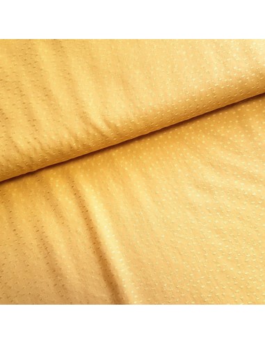 Tissu, Viscose Piquée Unie, Jaune Moutarde, Laize 140 cm, 100% Viscose 120g/m²